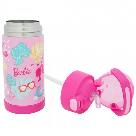 Barbie Floral Collage Thermos Funtainer 12 Ounce Bottle